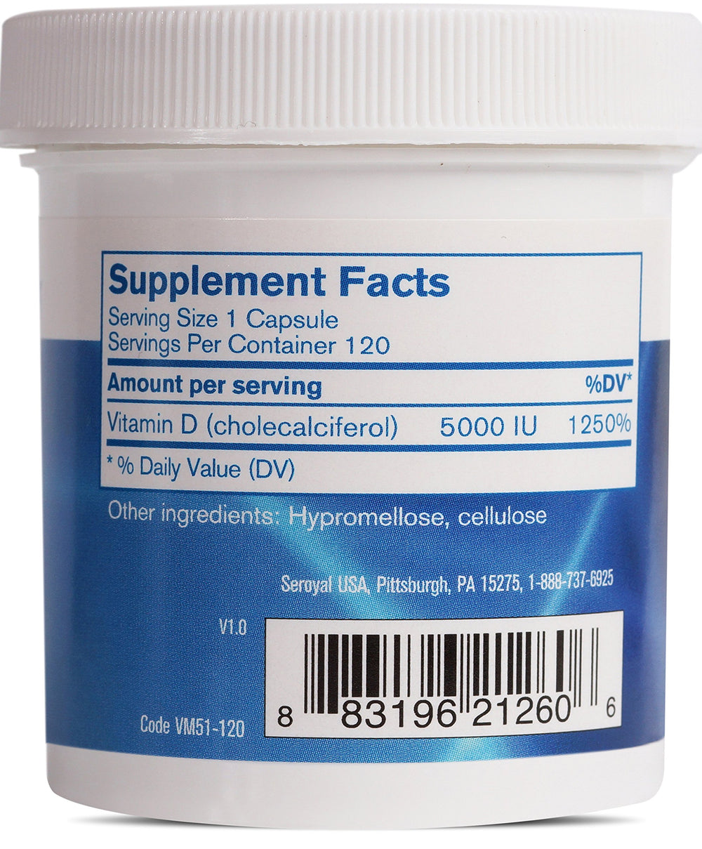 Pharmax Vitamin D5000 IU capsules—easy-to-swallow for mineral absorption support