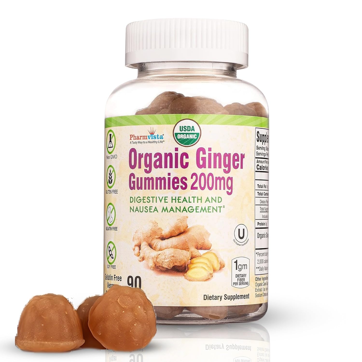 Pharmvista Ginger Gummies bottle front view