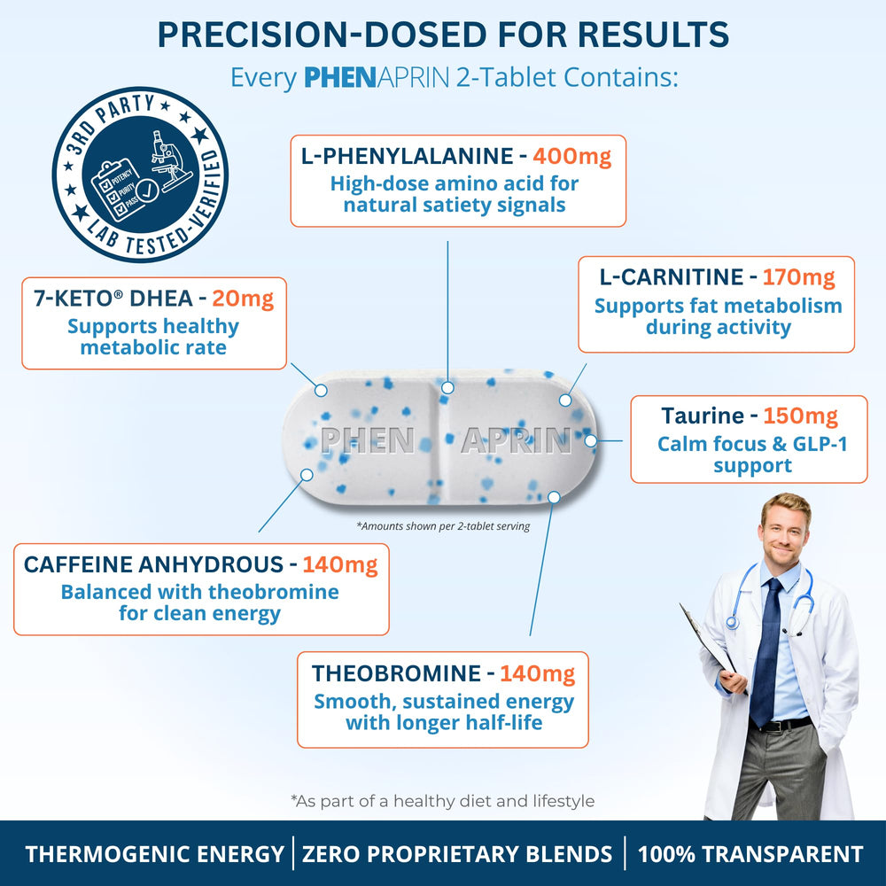 Extended-release white tablets with blue specks
