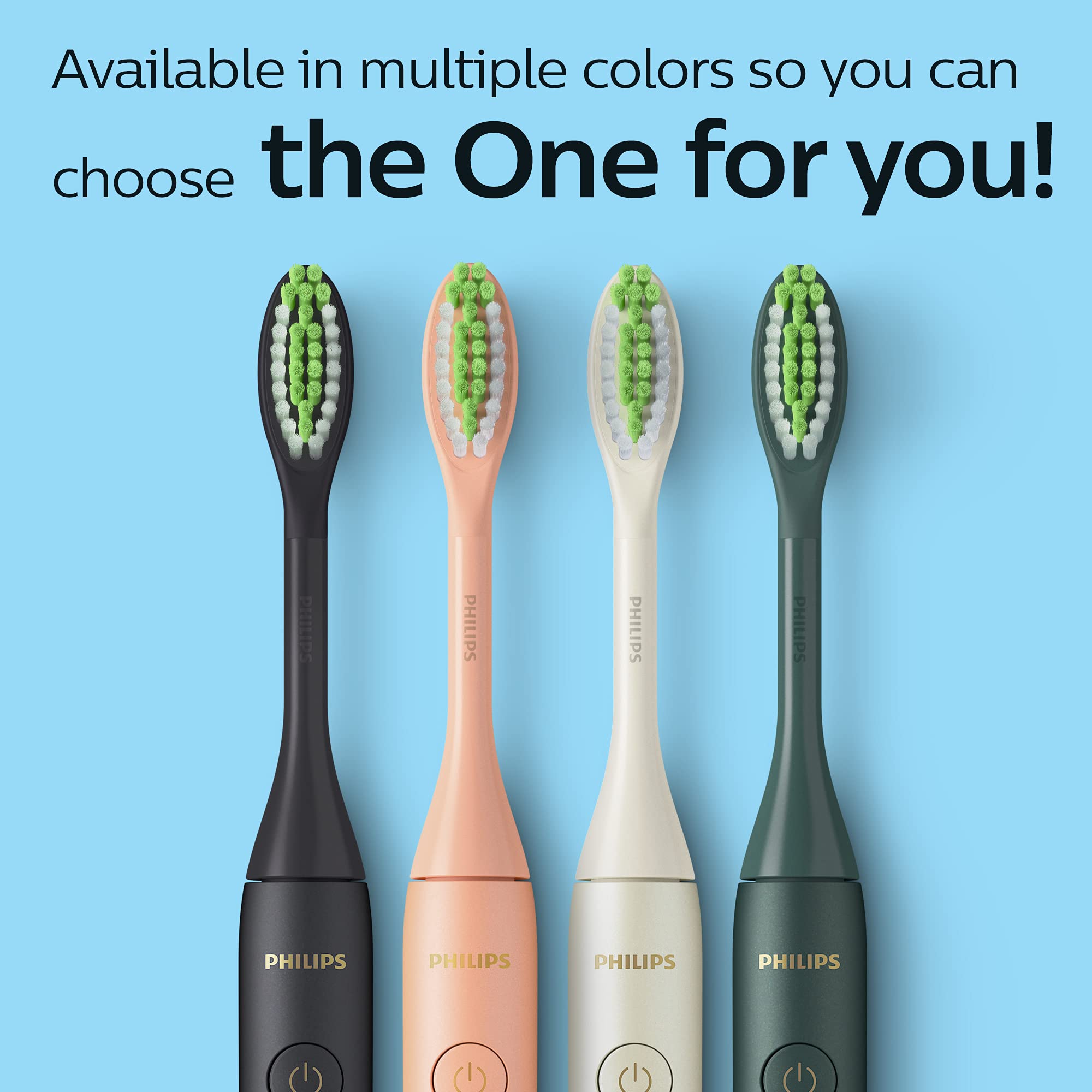 Close-up of soft nylon bristles on Philips Sonicare One brush head