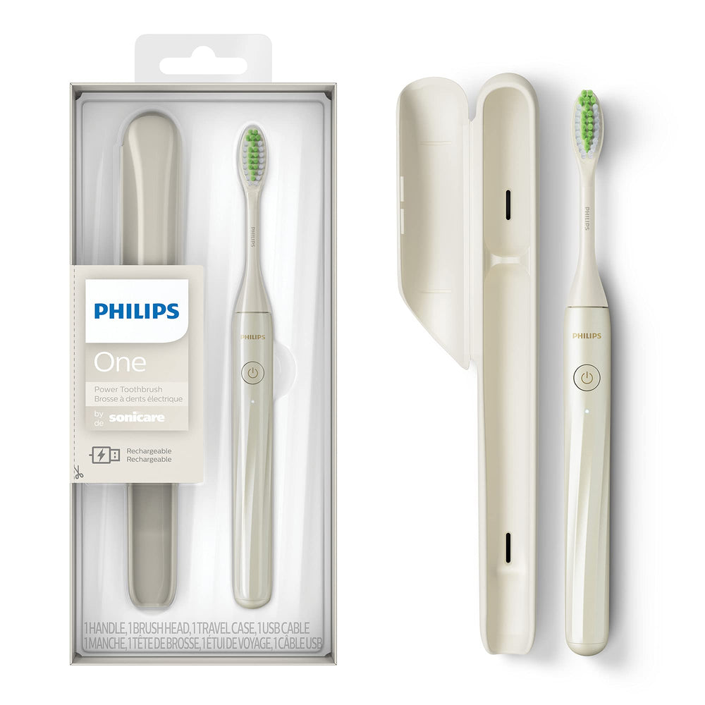 Front view of Philips One by Sonicare Rechargeable Toothbrush Snow HY1200/27