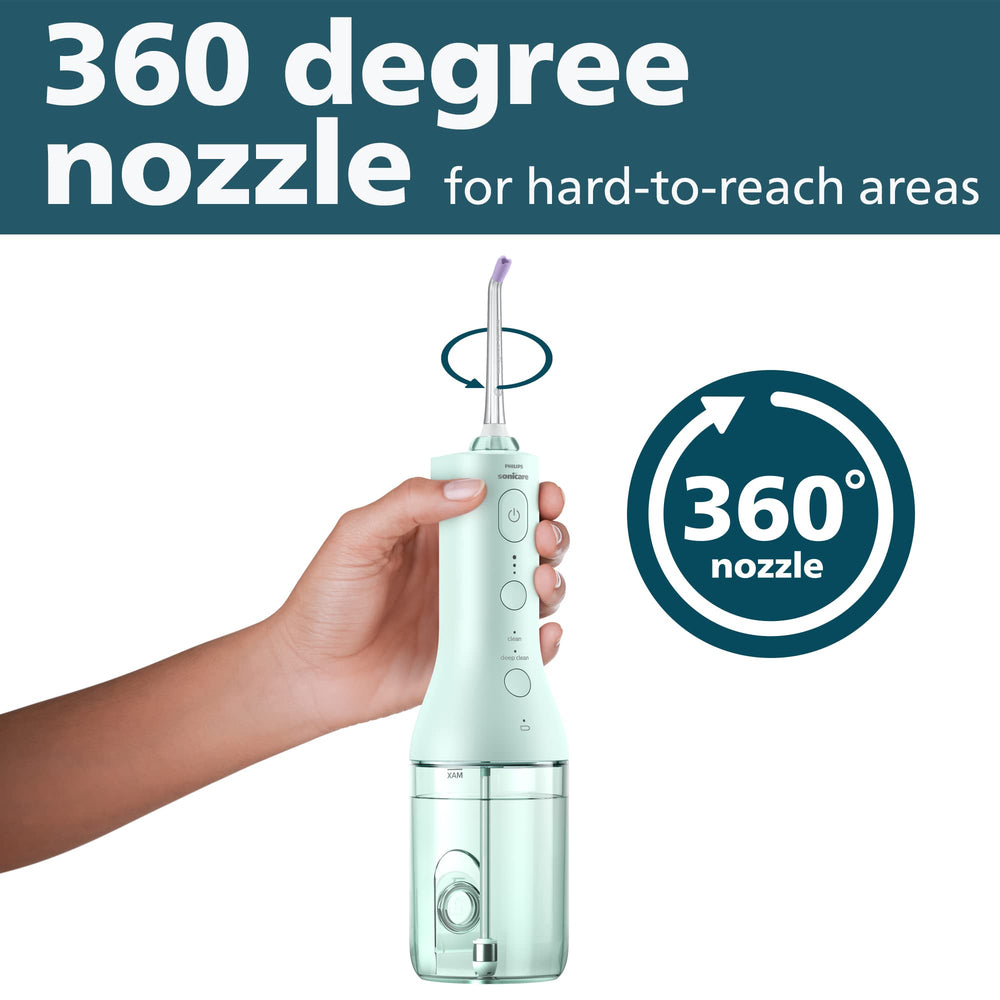 360-degree rotating nozzle for hard-to-reach areas