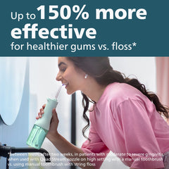 Quad Stream nozzle for thorough cleaning between teeth