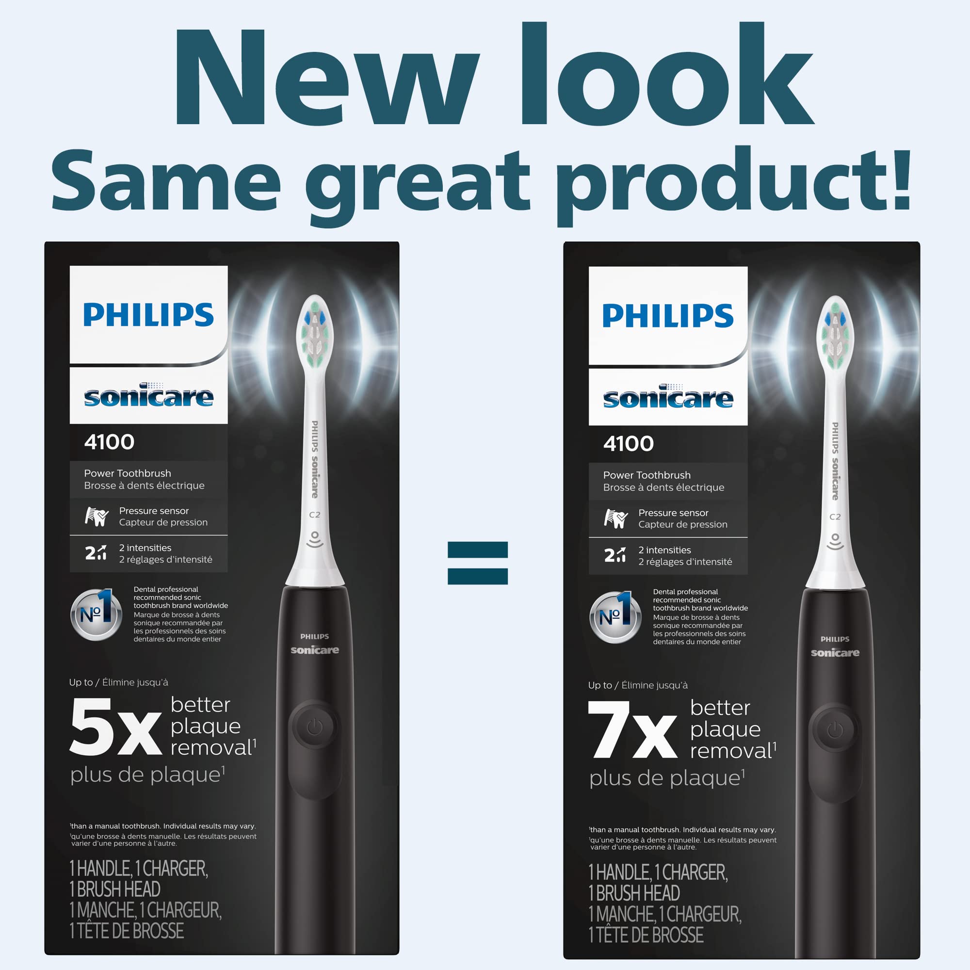 Side-angle view of black Philips Sonicare 4100 handle
