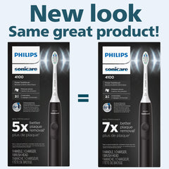 Side-angle view of black Philips Sonicare 4100 handle