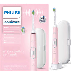 Front view of Philips Sonicare ProtectiveClean 6100 in Pink HX6876/21