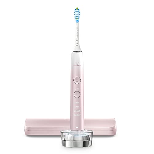 Box contents including toothbrush, brush head, glass charger, travel case and charger base
