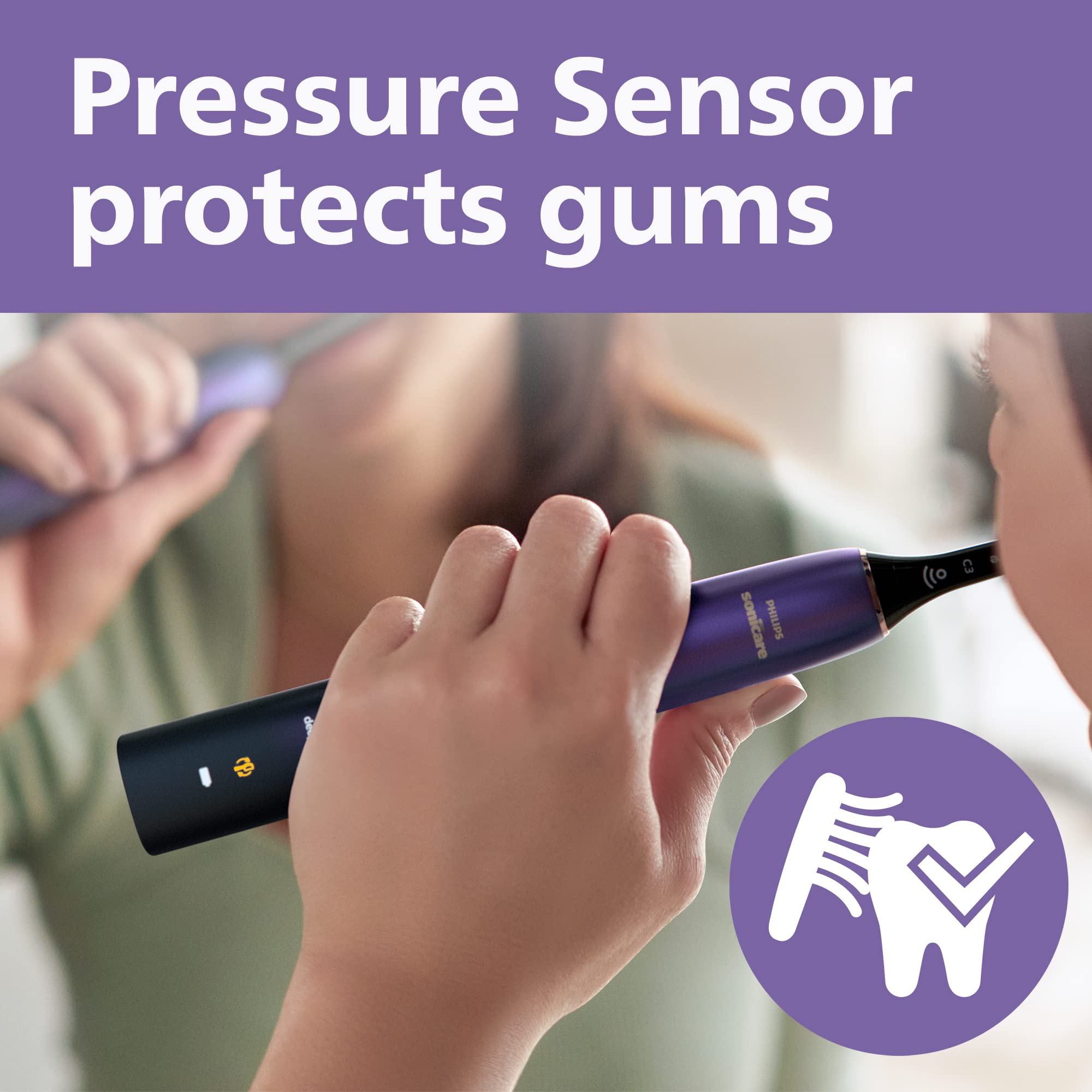 Smartphone screen showing Sonicare app brushing tracking features.