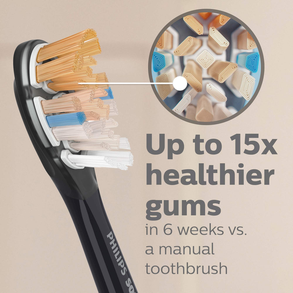 Triangular bristles for improved stain removal on plaque