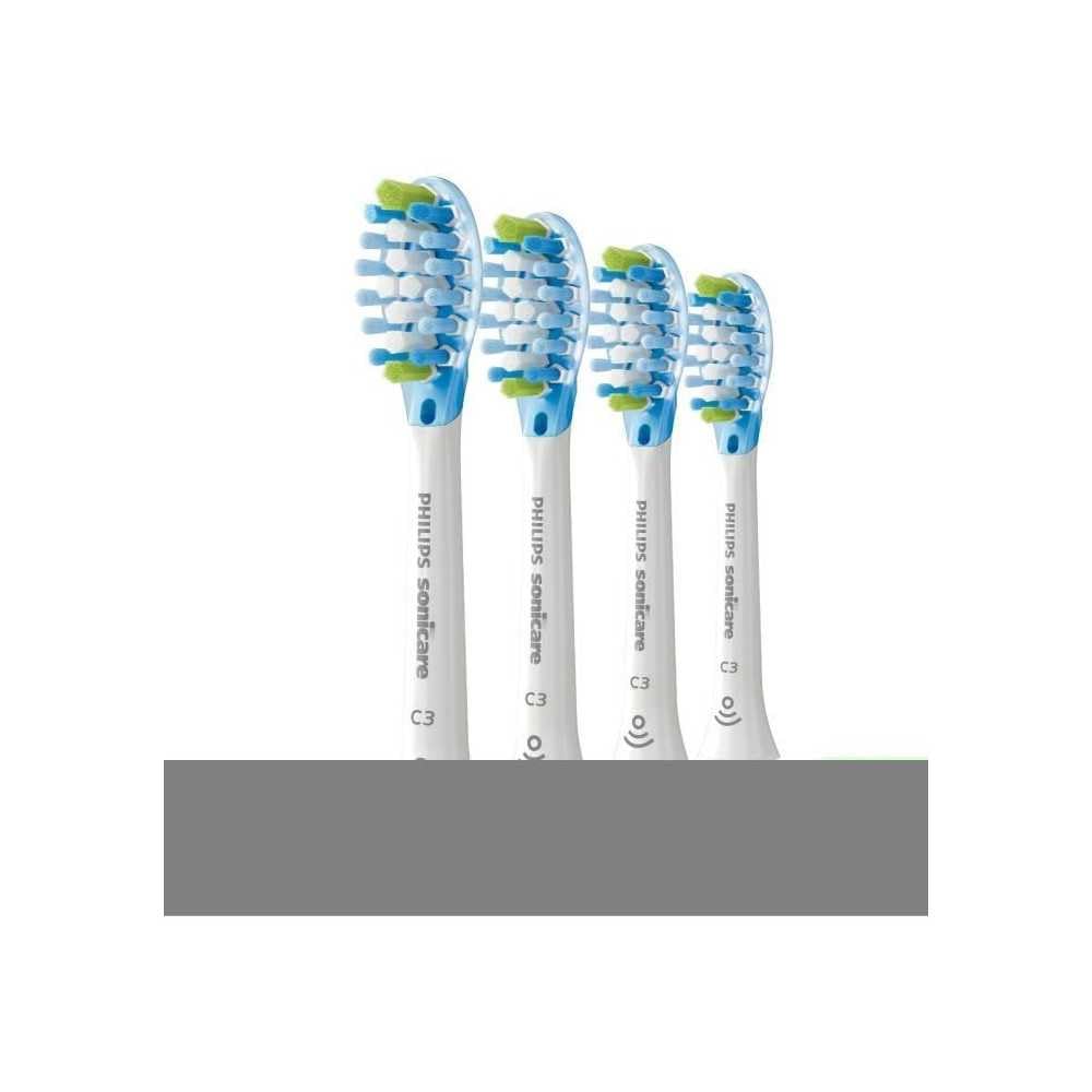 Close-up of dense central bristles on Philips Sonicare C3 brush head