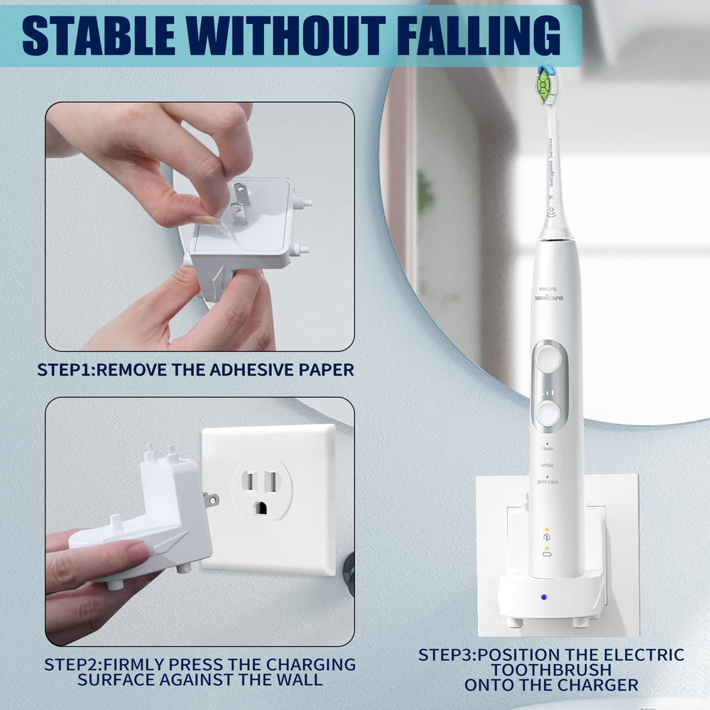 Wall-mount charger with adhesive strip for Philips Sonicare