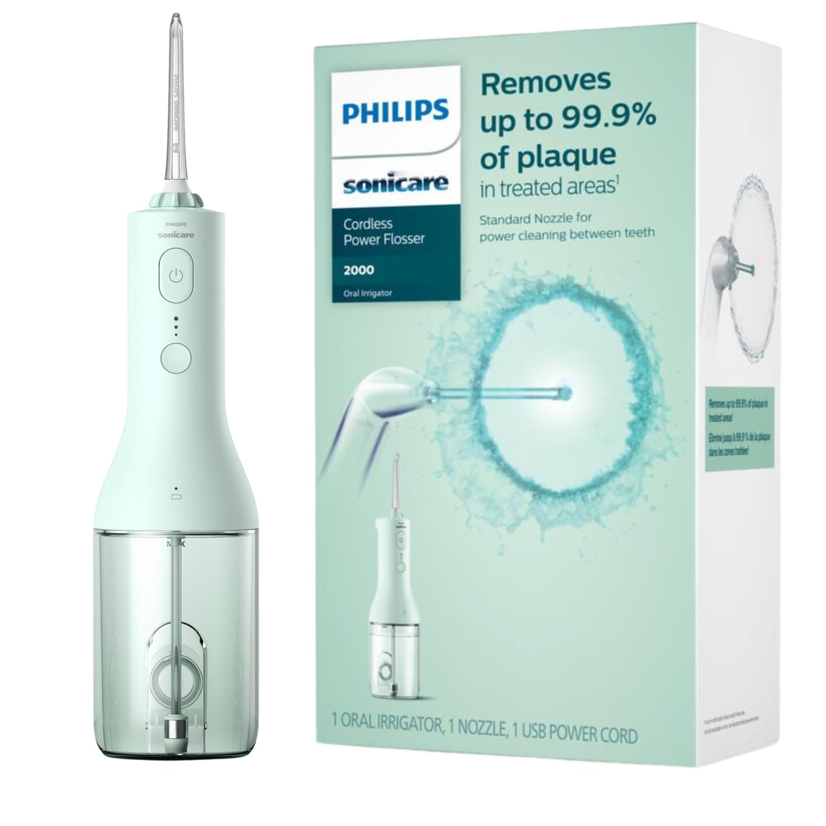 Front view of Philips Sonicare Cordless Water Flosser Mint