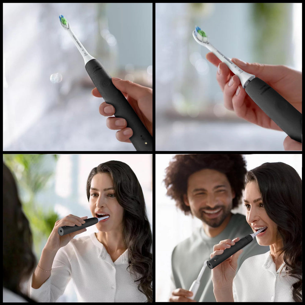 Angled view of Philips Sonicare DiamondClean 2-Pack Bundle in black