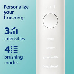 Screen showing brushing guidance via Philips Sonicare app