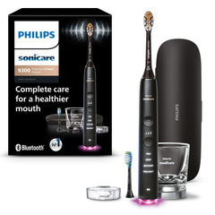 Front view of Philips Sonicare DiamondClean Smart 9300 Black toothbrush