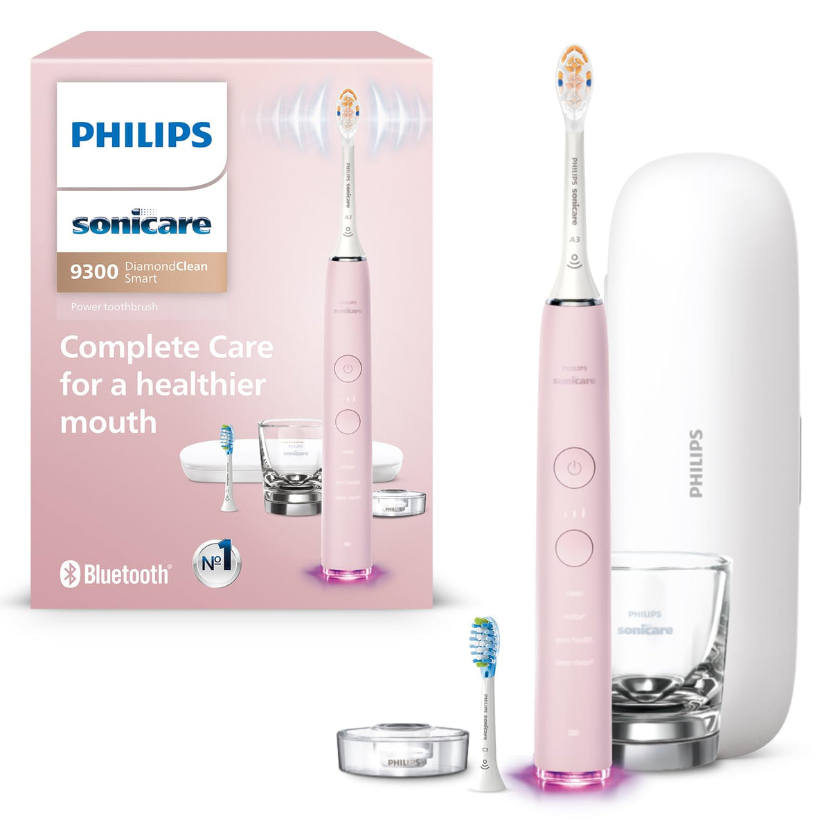 Pink Philips Sonicare DiamondClean Smart 9300 toothbrush