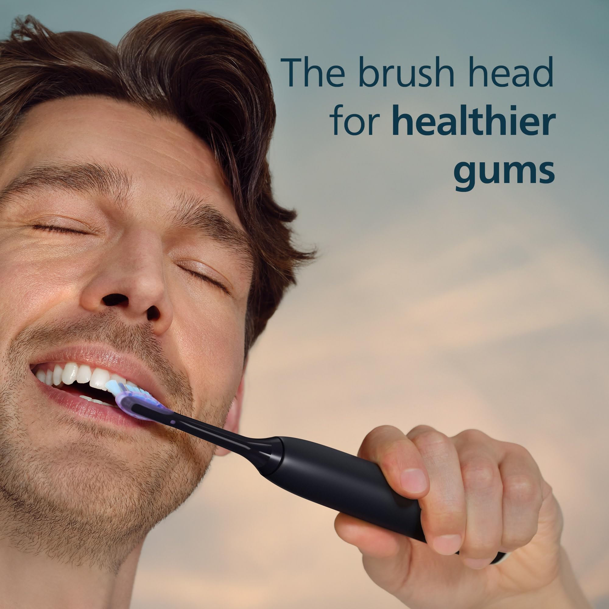 Angled view showing the Philips Sonicare G3 two-in-one 2-pack in black