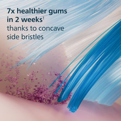 Bristle detail showing concave design on Philips Sonicare G3 head