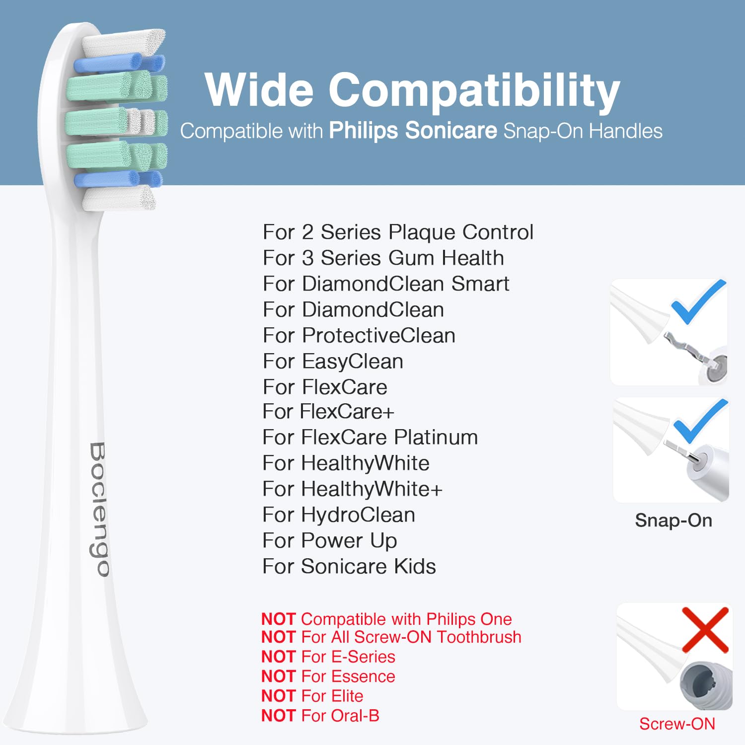 Sonicare replacement heads compatible with C2 and C1 – close up