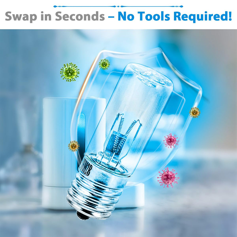 Close-up of 3W 10V UV replacement bulbs