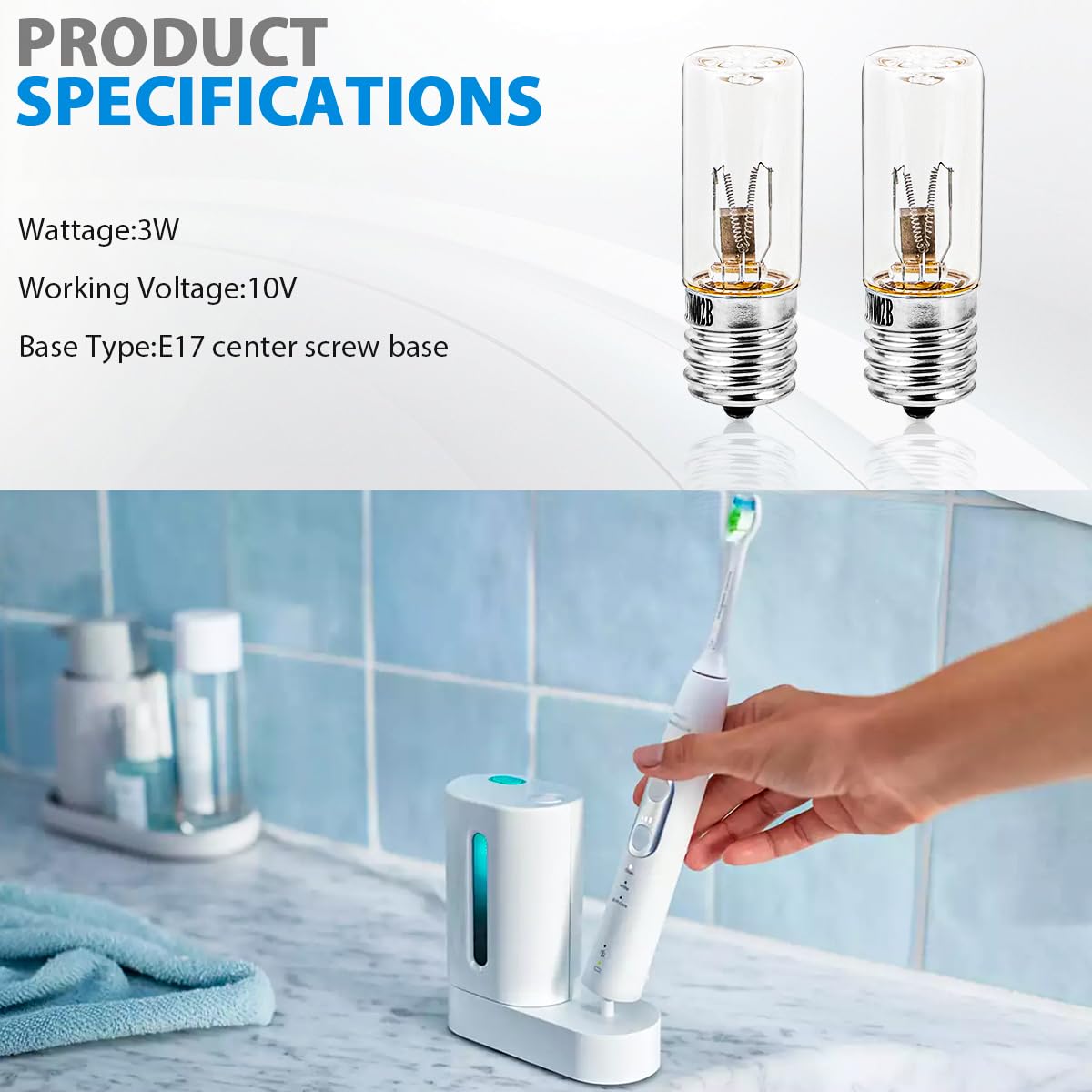 Easy-install UV bulbs kit for Philips Sonicare Chargers