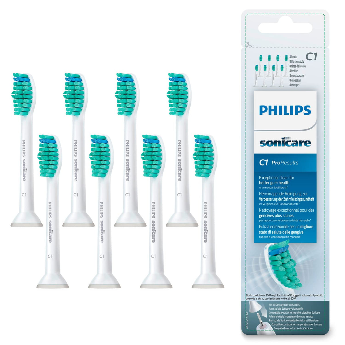 Philips Sonicare ProResults HX6018/07 8-pack replacement heads package