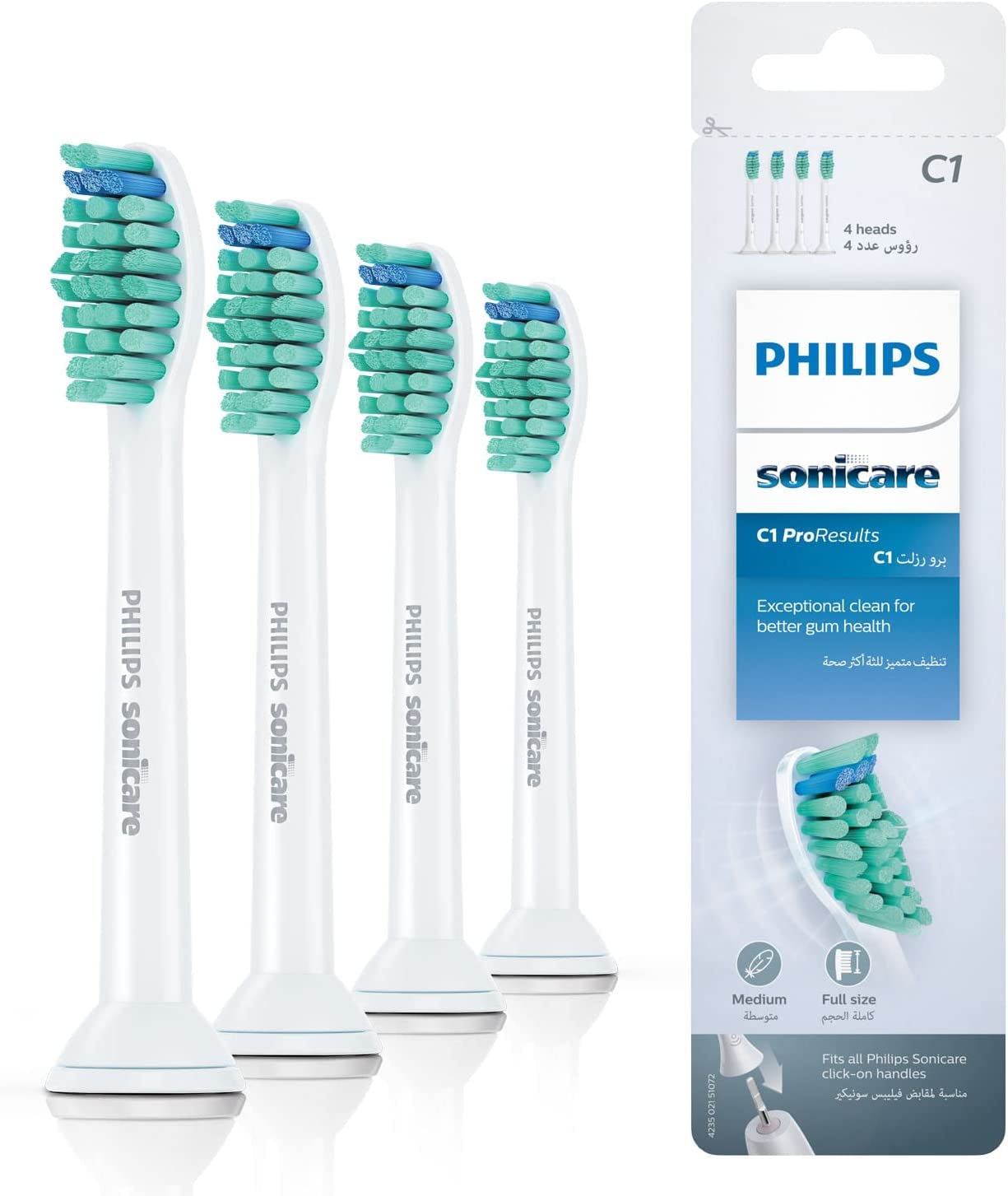 Philips Sonicare ProResults 4-pack brush heads in white