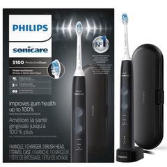 Front view of Philips Sonicare ProtectiveClean 5100 HX6850/60 in black