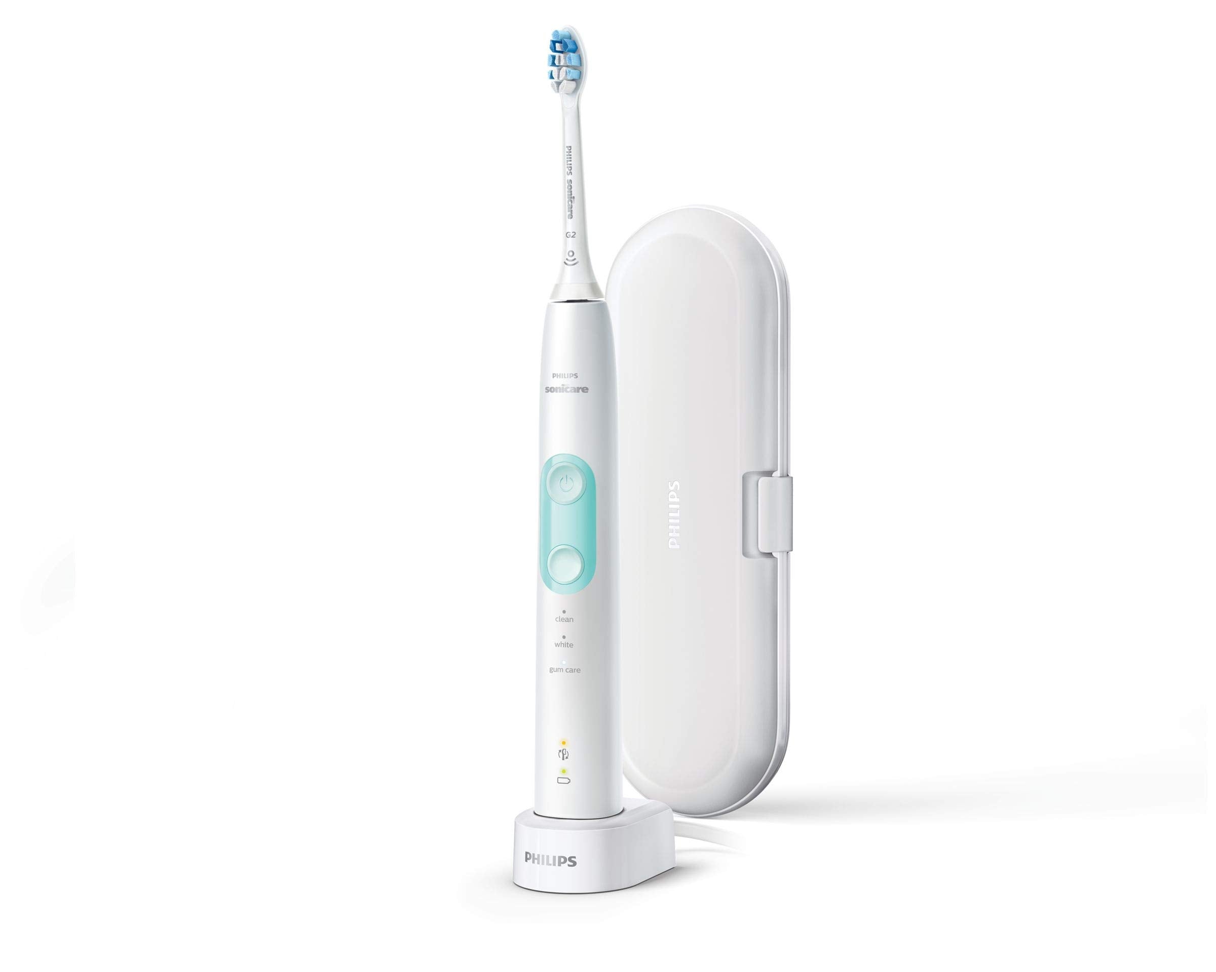 Philips Sonicare ProtectiveClean 5100 toothbrush in white with three brushing modes