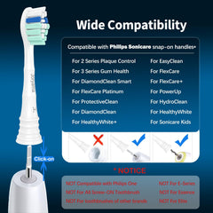 Six-pack replacement heads for Philips Sonicare with Snap-On system