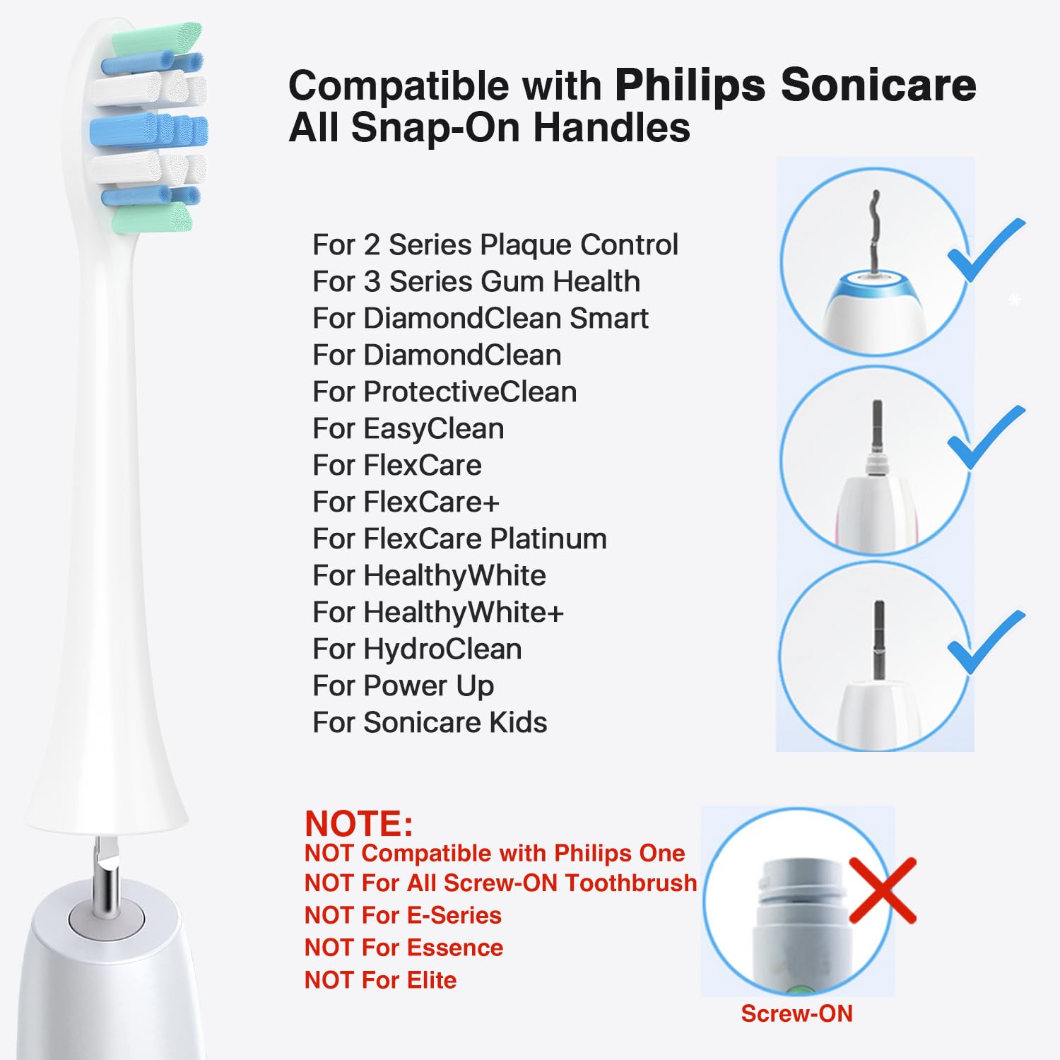 Replacement heads compatible with 4100 and other Sonicare models