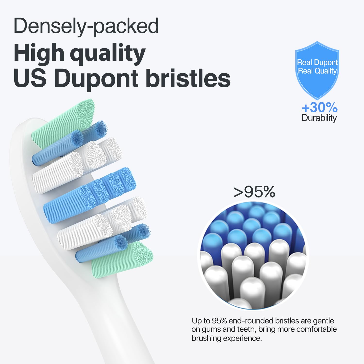 Deep cleaning bristles on Philips Sonicare replacement head