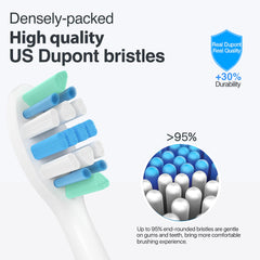 Close up of densely packed bristles on Philips Sonicare replacement head