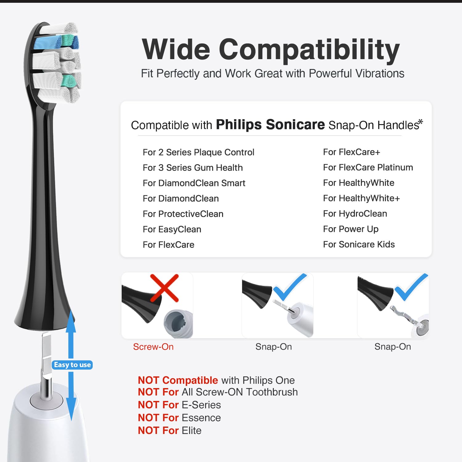 5 pack electric toothbrush heads for Philips Sonicare C2/C1