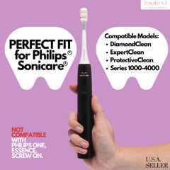 Wave cut bristle design on Philips Sonicare replacement head – Charcoal Black