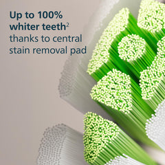Diamond-shaped bristle area designed for improved stain removal