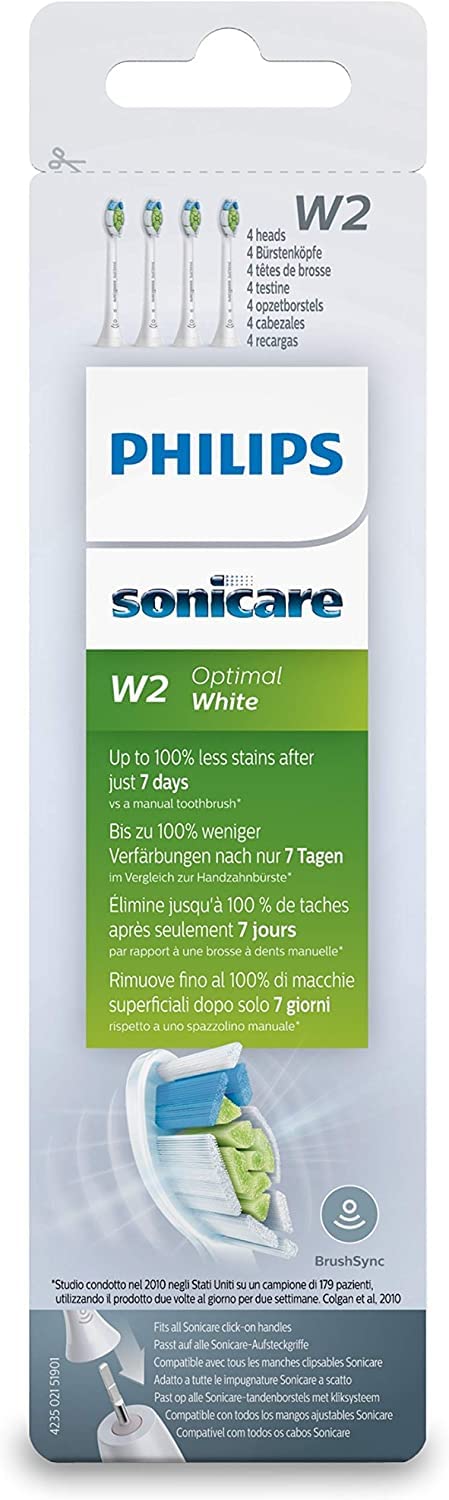 Close-up of Click-on connection on Philips Sonicare White brush heads 4-pack