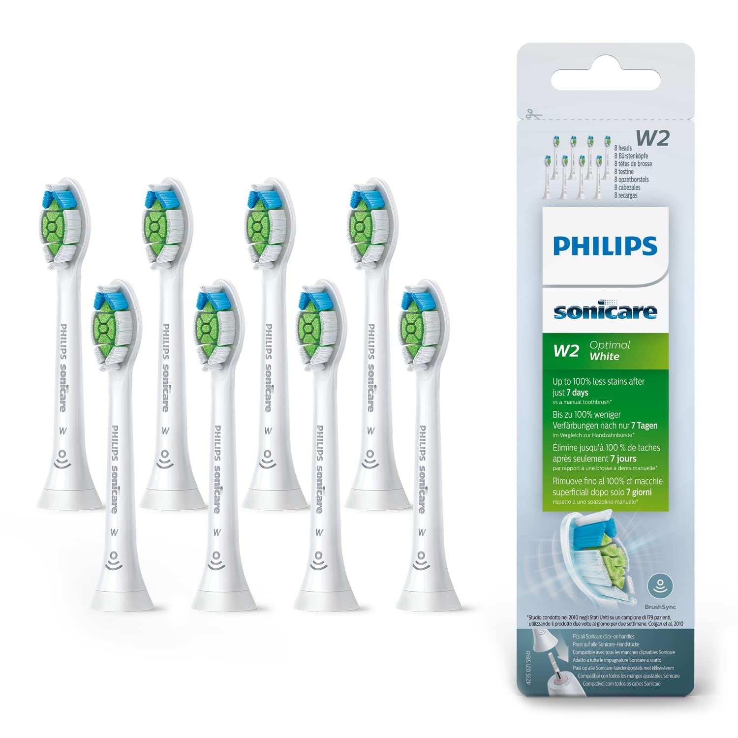 Philips Sonicare Optimal White W2 replacement head 8-pack image