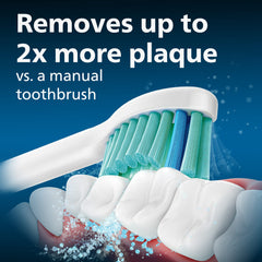 Contoured soft bristles on Philips Sonicare e-Series brush head