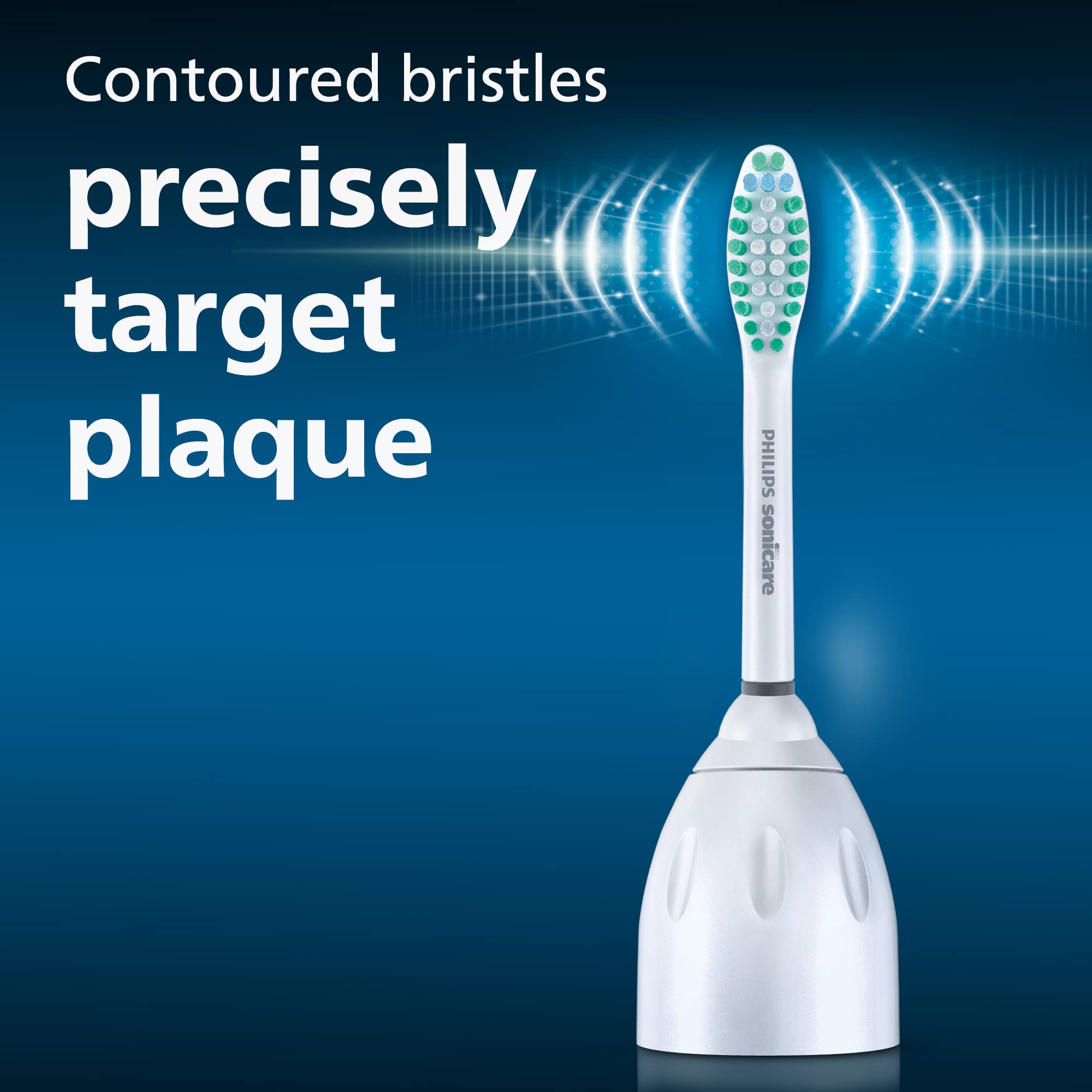 Three e-Series Standard brush heads with hygienic caps