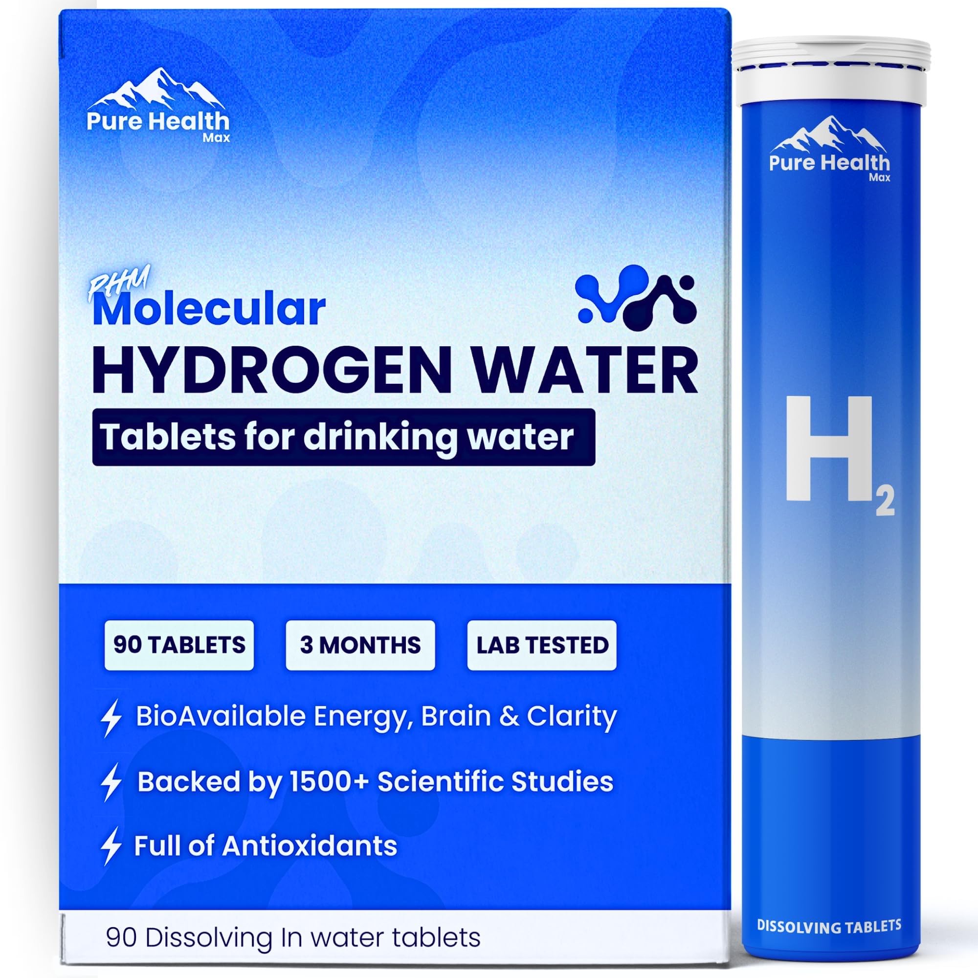 PHM Hydrogen Water Tablets bottle and packaging