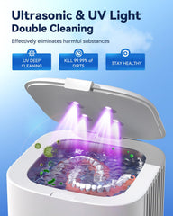 Interior cleaning chamber showing 360° ultrasonic action