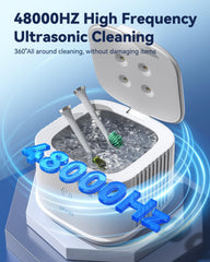 Dentures and retainers inside the Phniti cleaner