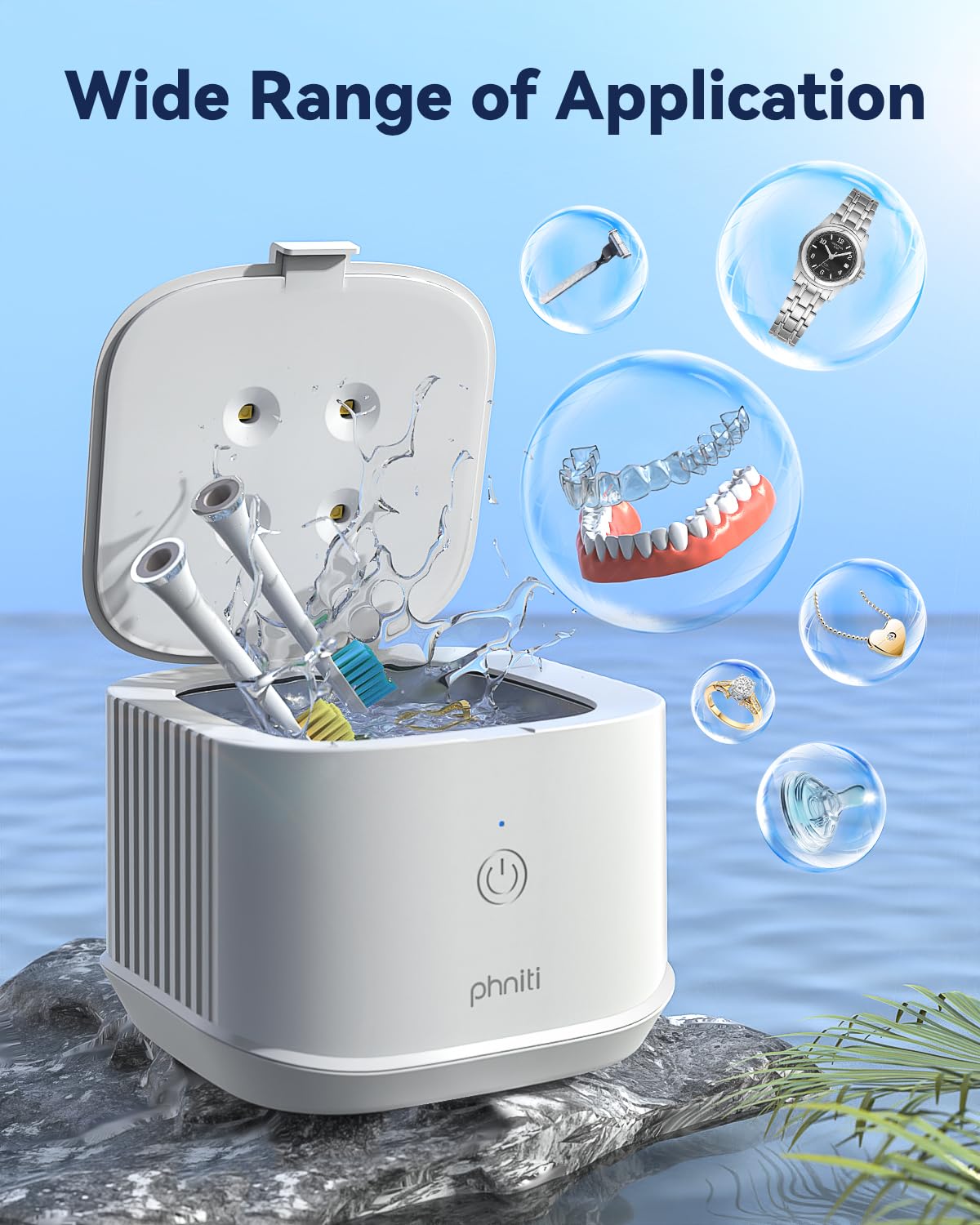 One-button control on the Phniti ultrasonic cleaner