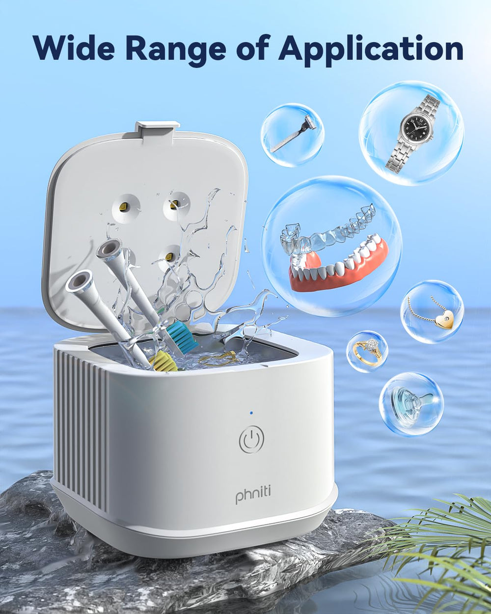 One-button control on the Phniti ultrasonic cleaner