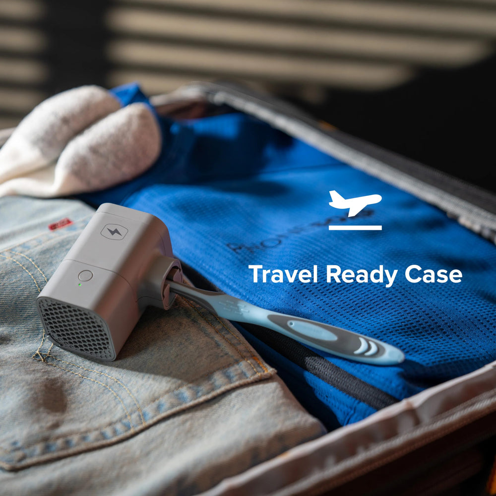 Built-in drying fan detail inside PhoneSoap UV Toothbrush Sanitizer