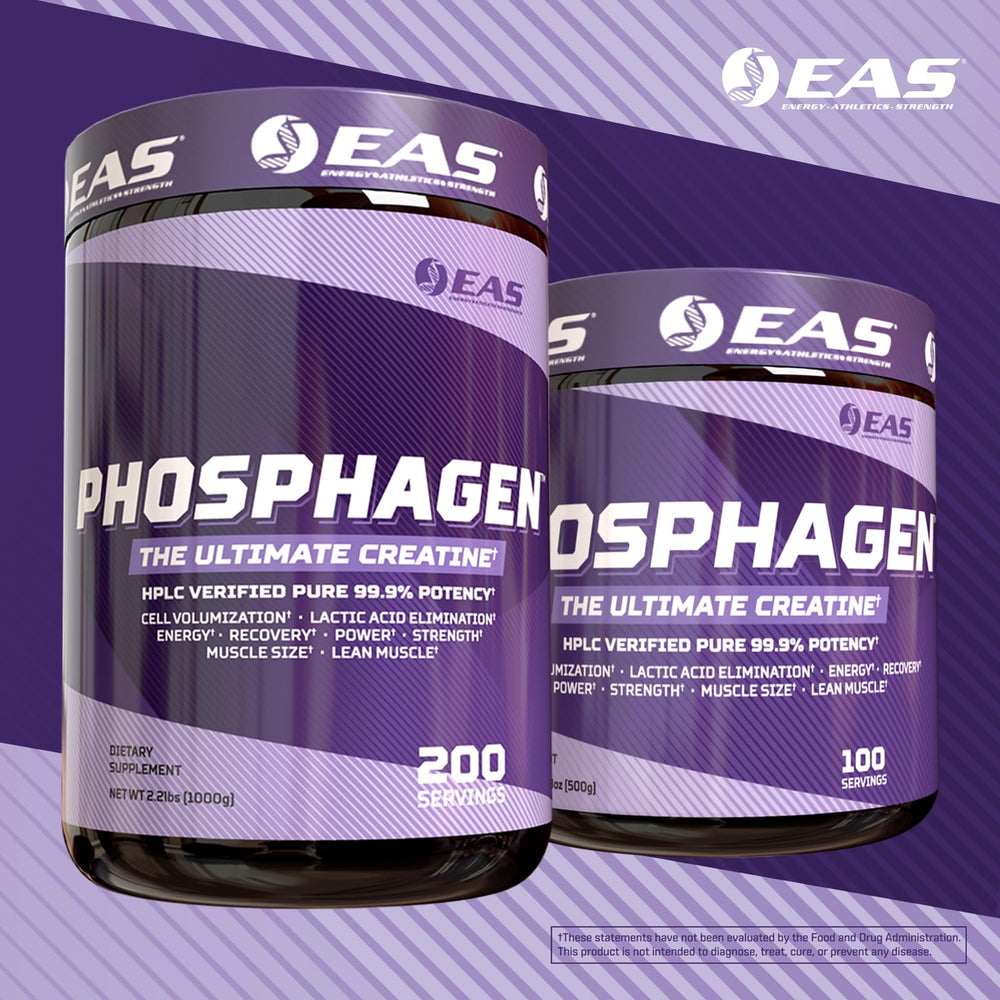 Phosphagen Ultimate Creatine Powder tub in use on gym bench