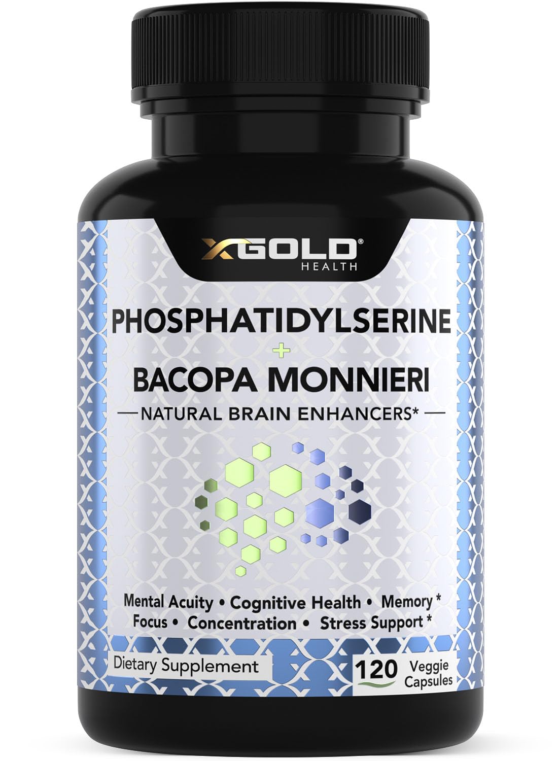 Phosphatidylserine & Bacopa Monnieri 800 mg bottle label