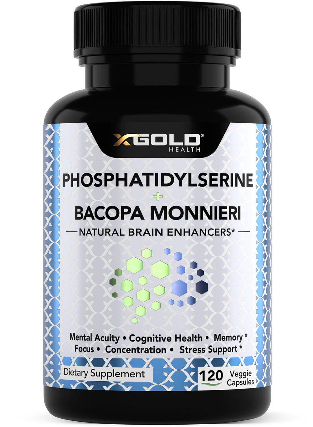 Phosphatidylserine & Bacopa Monnieri 800 mg bottle label