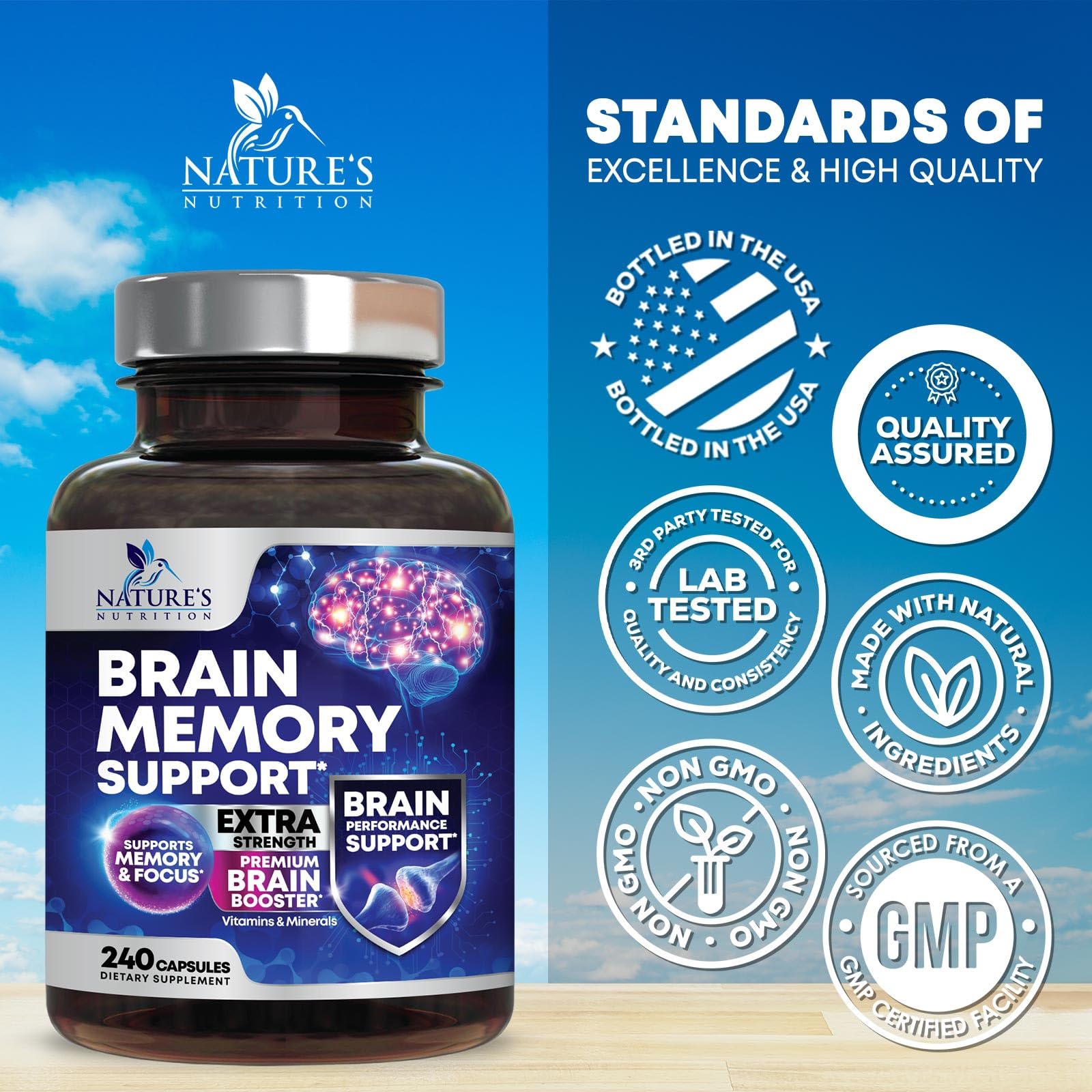 Phosphatidylserine and DMAE ingredients of the formula